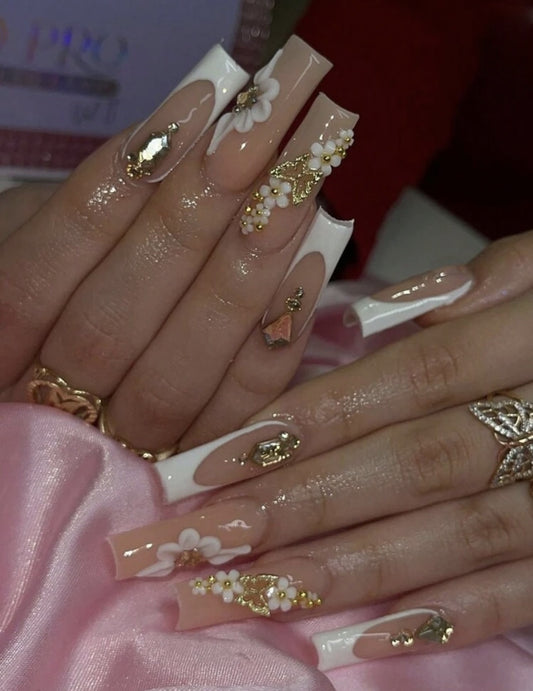 Floral Butterfly Shine Press On Nails