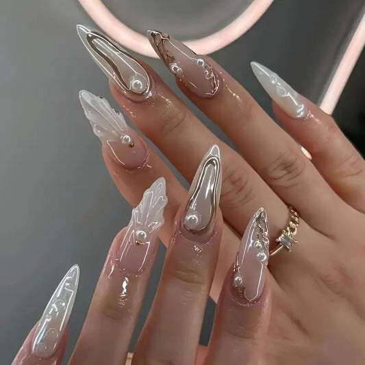 Chromatic Silver Press On Nails