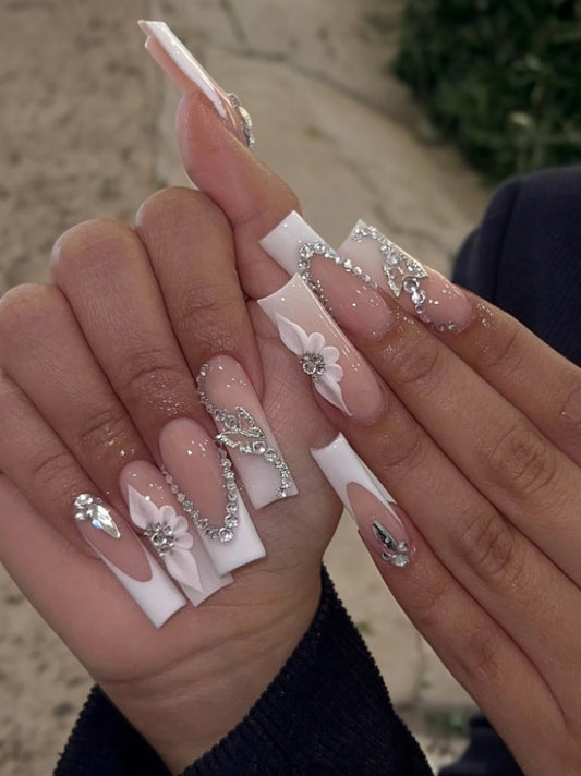 Sparkling French Glamour Press On Nails