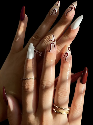 Chai Swirl Press On Nails
